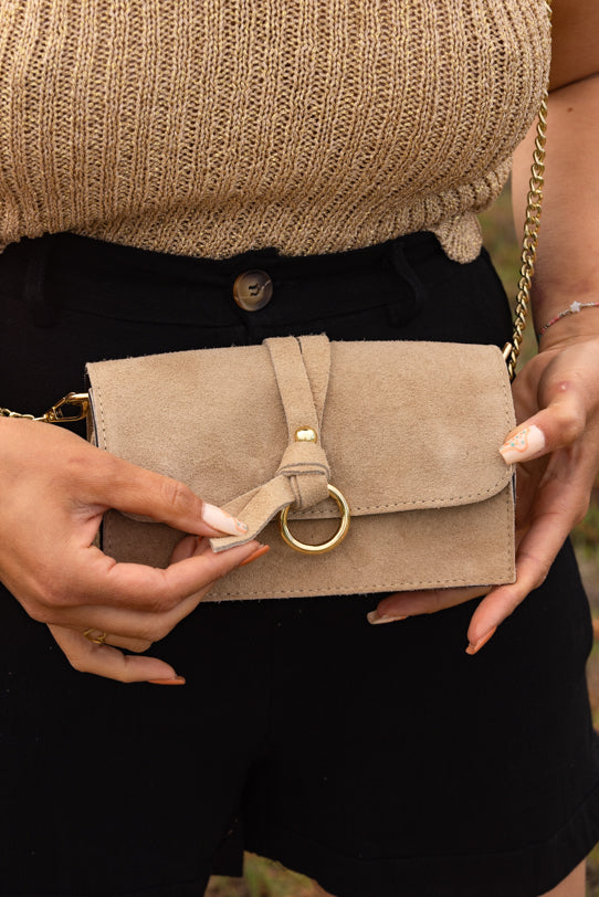 Sac à Main Femme en Cuir Taupe - Vitabohem